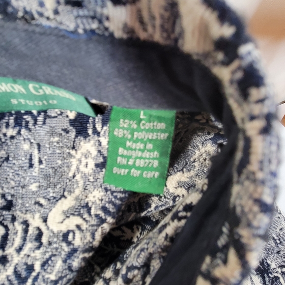 Lemon Grass Womens Tapestry Jacket Dark navy/white Size Large - Picture 8 of 10